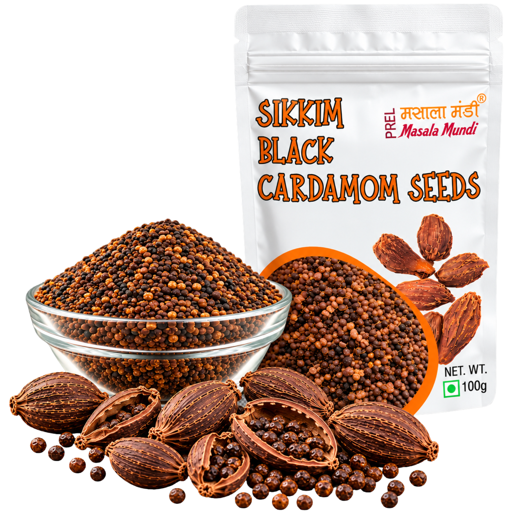 Sikkim Black Cardamom seeds 100 gm ( Pack of 1)