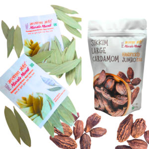 Sikkim Large Black Cardamom Jumbo Pods 100gm & Bay leaf 20gm