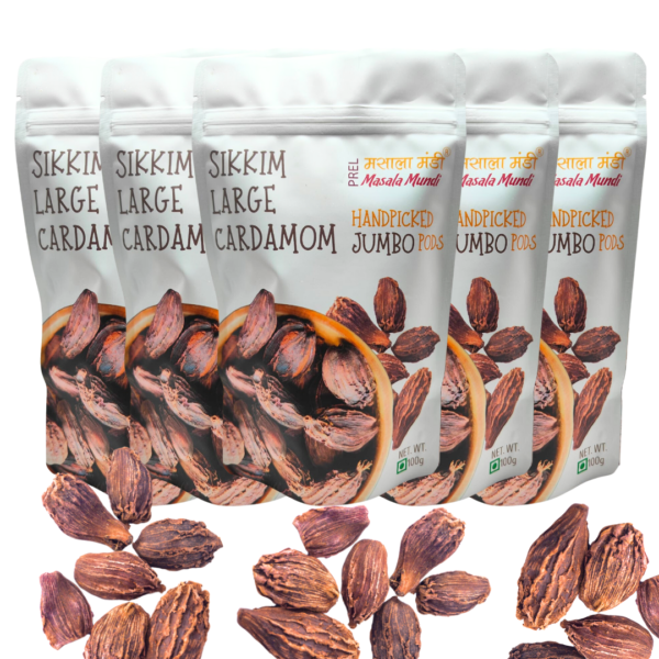 Sikim Large Black Cardamom Jumbo Pods 100gm Pack of 5