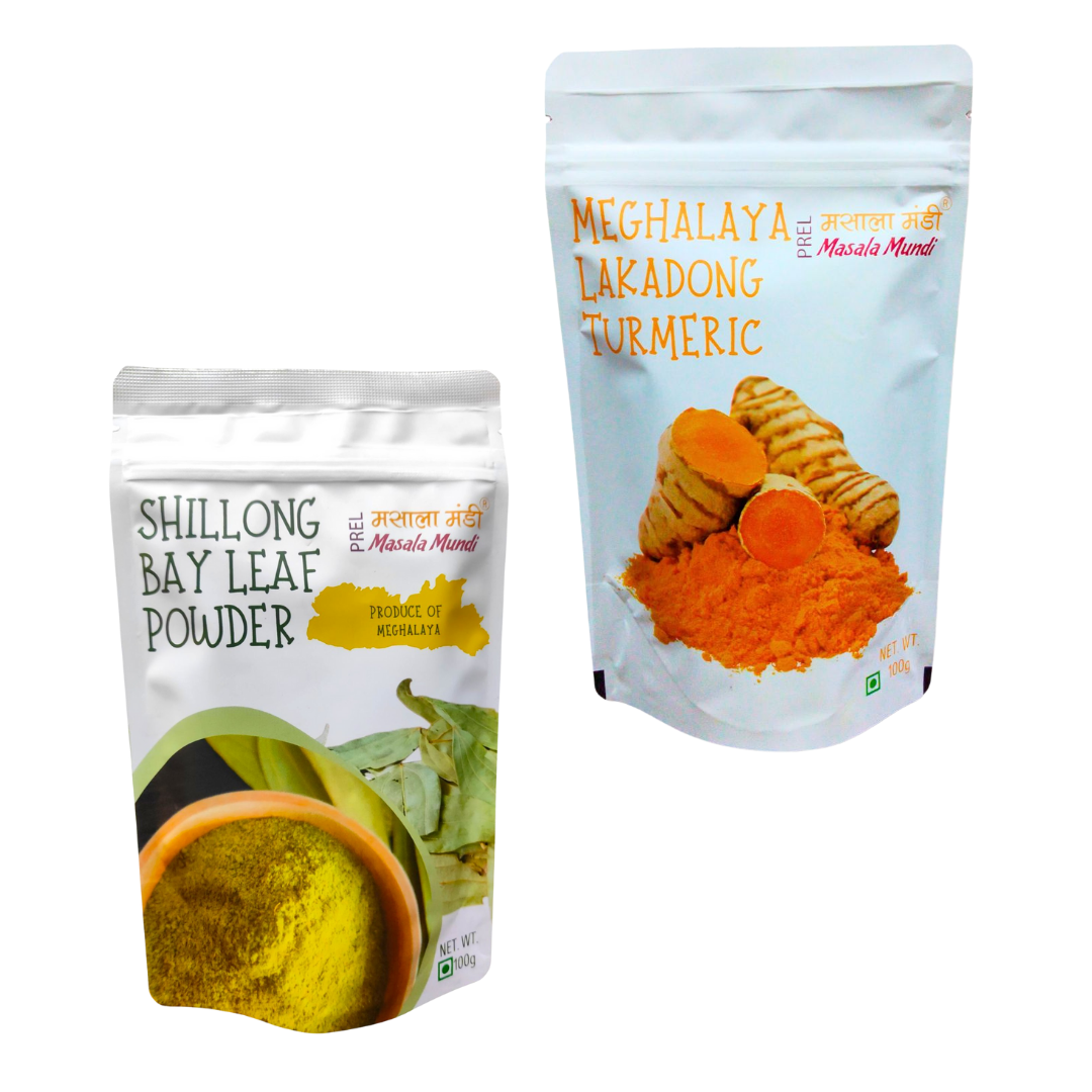 Lakadong Turmeric Powder + Bay Leaf Powder