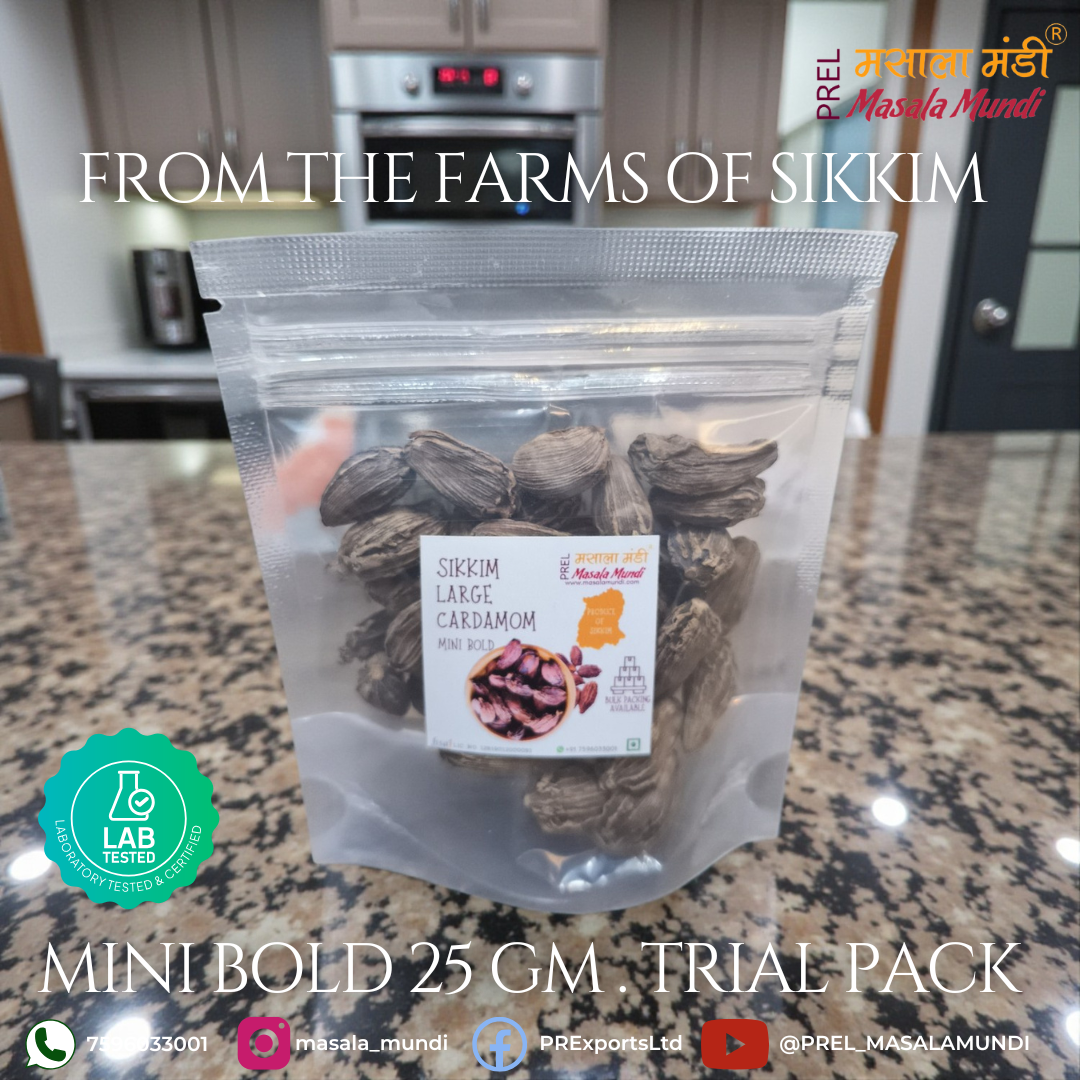 Masala Mundi Sikkim Black Cardamom Mini Bold 25g (Pack of 1) | Natural Smoky Flavor | Amomum subulatum | Badi Elaichi | Elcha | Junglee | Kaale | Boro Elach | Indian Spice & Tea Use