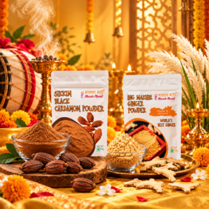 Black Cardamom Powder 50 g + Ing Makhir Ginger Powder 50 g - Smoky & Zesty Spice Duo